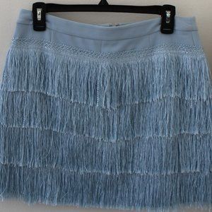 Gianni Bini Blue Fringe Mini Skirt Size Medium